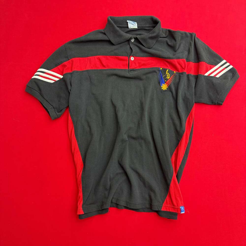 Vintage Philippines Sun and Stars Map Embroidered‎ Color Block Polo Shirt